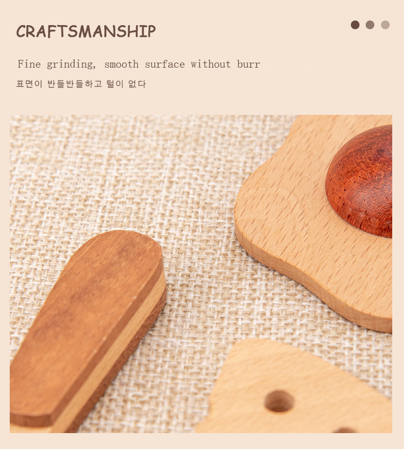 Natural 5.5cm Wooden Fruits And Vegetables Role Play Food Set