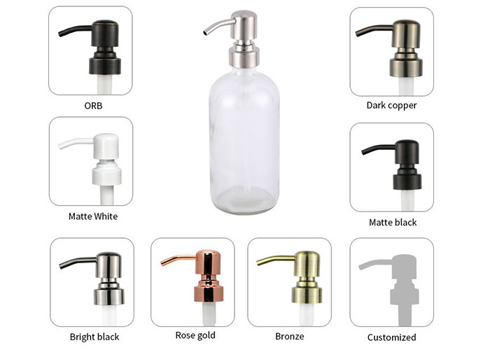 Customized Hotel Cosmetic Lotion Pump Stainless Steel Shampoo Pump