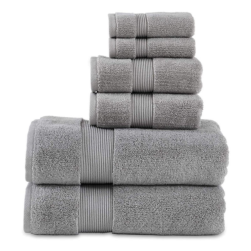 6 Piece Towel Bath Custom Luxury Towel Sets 100% Cotton Rectangle Shape Samples