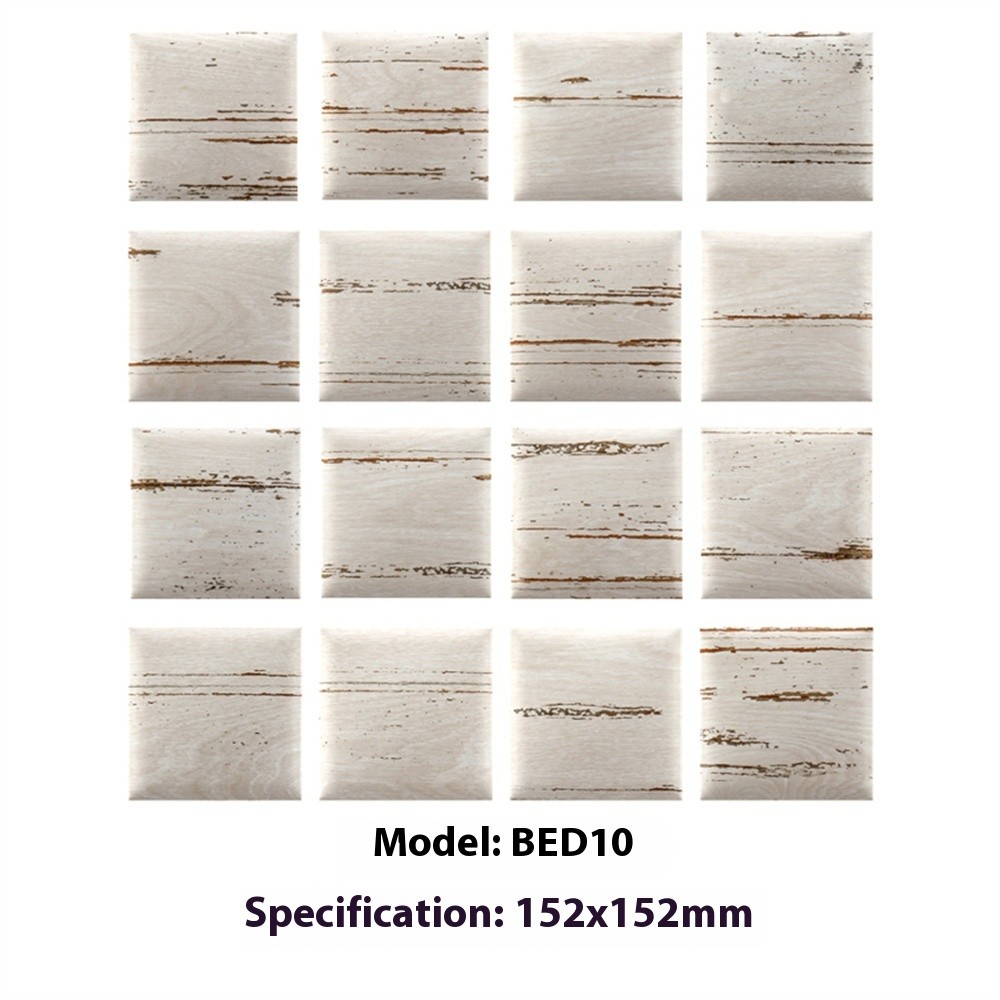 Beige 152x152mm Square Ceramic Indoor Bread Tiles For Kitchen And Living Room
