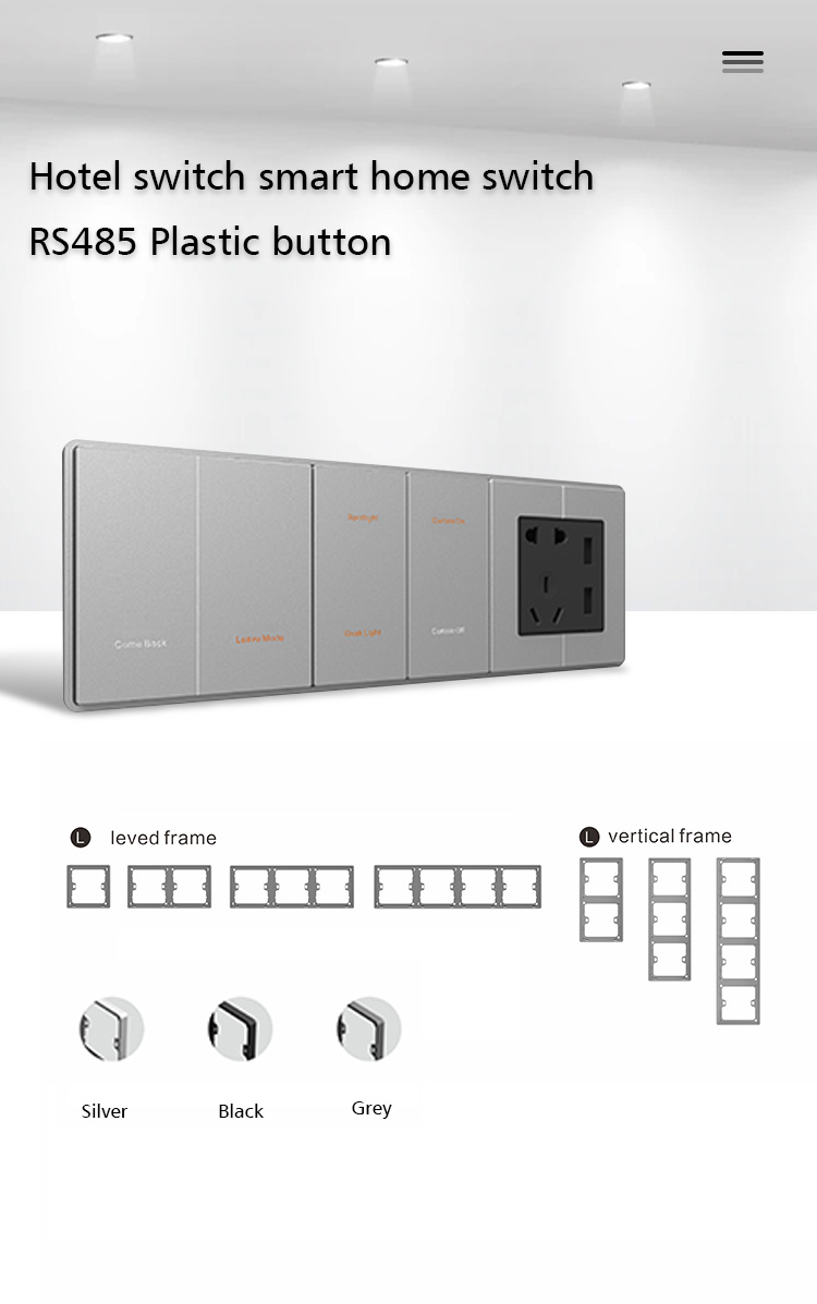 D8 Electrical Wall Switch RS485 Modbus Light Switch Push Button Style