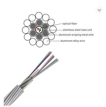 Overhead Ground Wire Outdoor Fiber Optic Cable OPGW Alumilum Alloy 12/24/36/48