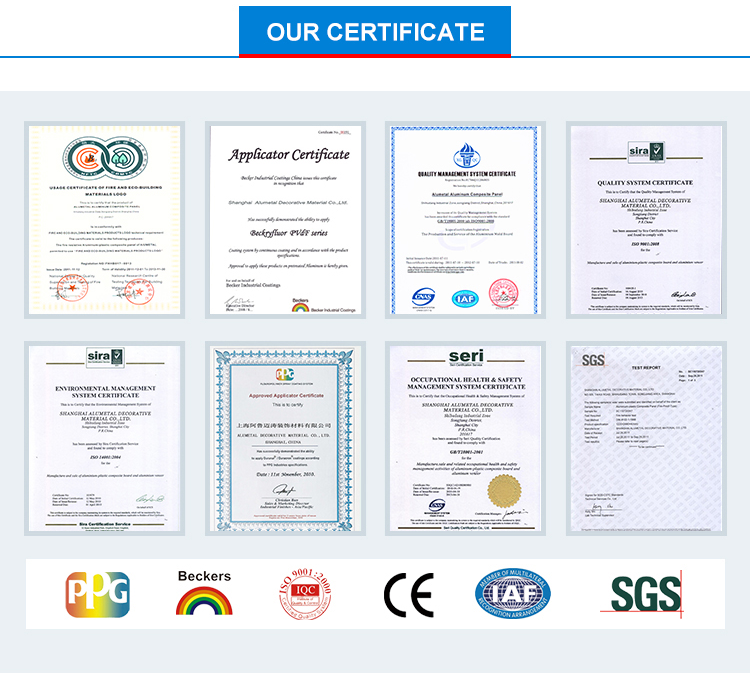 4mm PVDF Coated 3003 Alloy Aluminium Sheet Wall Cladding Composite Board Antibacterial ISO9001