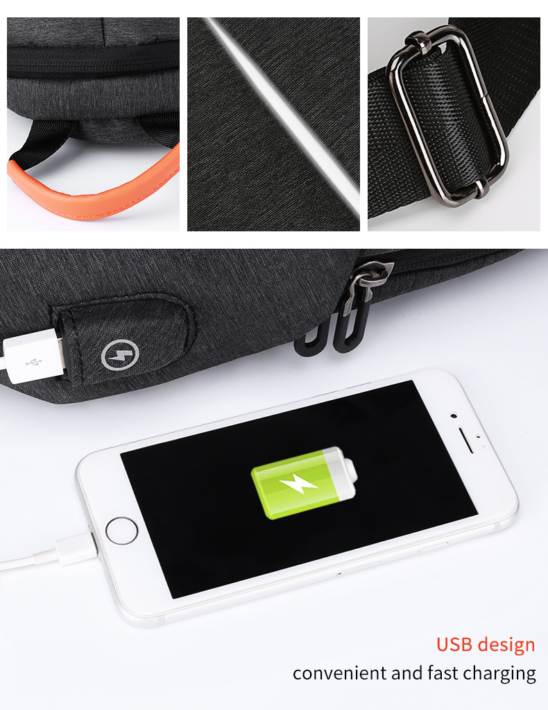 Rainproof Mens Large Sling Bag Cool Sling Bags For Guys Boys OEM / ODM Available