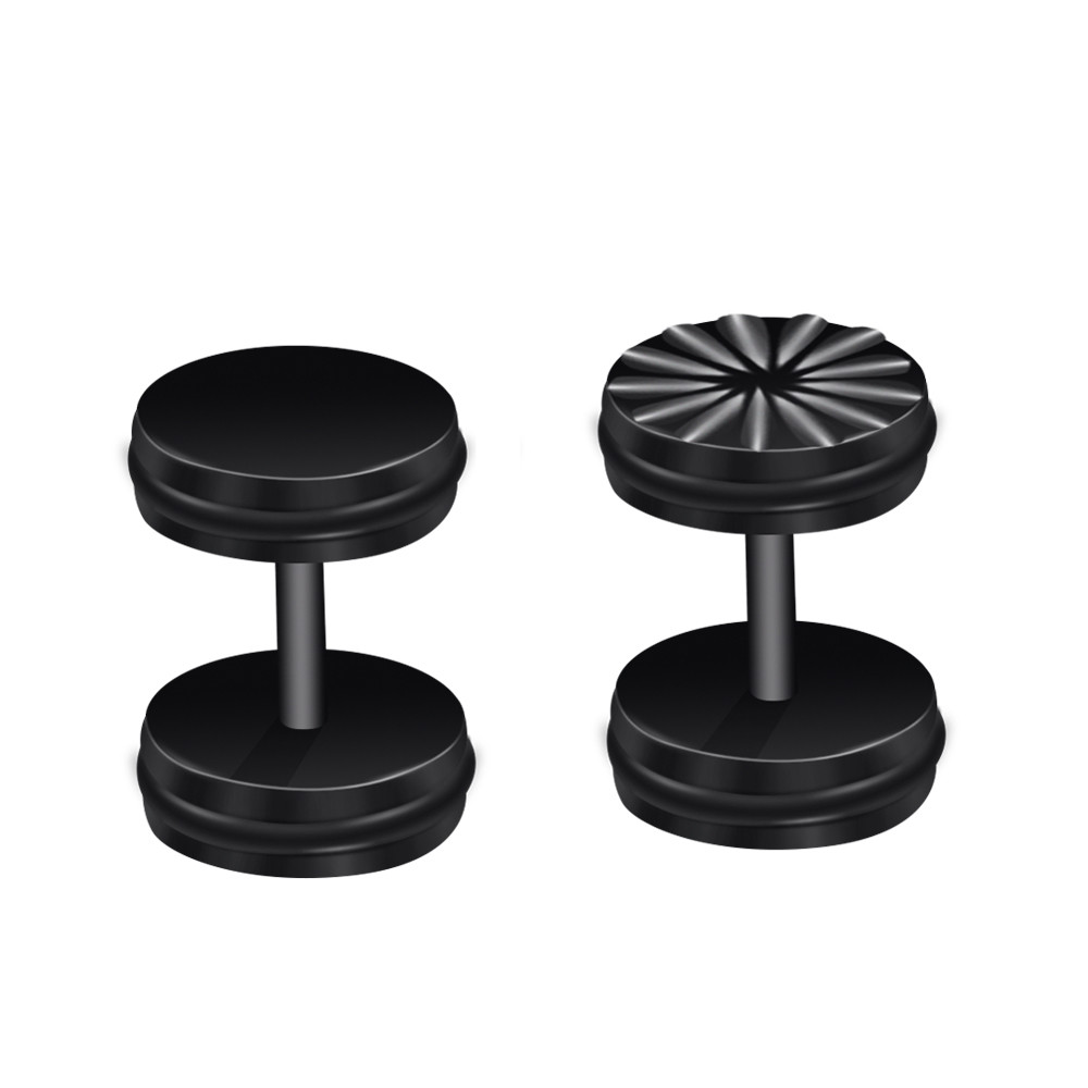 Newest fashion jewelry cool women earrings round black stud earrings