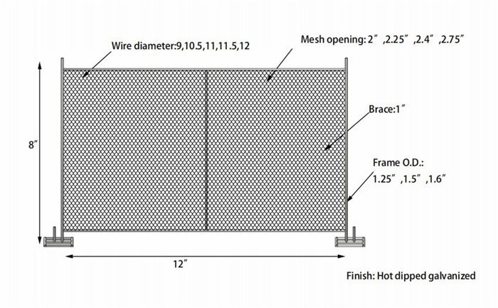 Anti Rust 1.83m High Construction Safety Fence Panels Portable