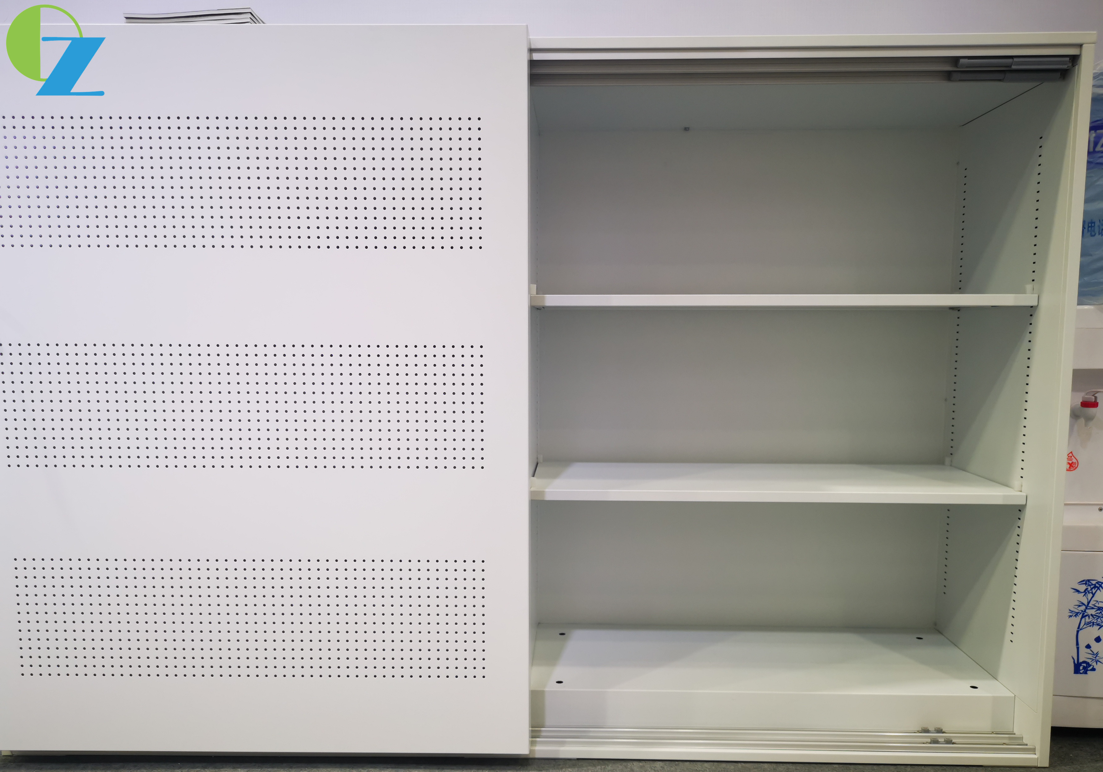 Large Soft Closing Door Lateral Steel Cabinet With Ventilation Hole Decoration