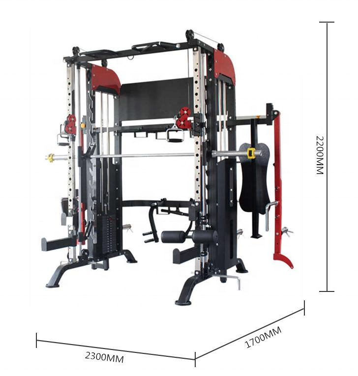 Home Workout Training Equipment Power Cage Squat Rack Chest Leg Press Multifunction Smith Machine