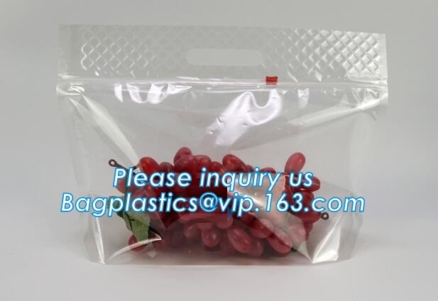 frosted reclosable zipper plastic bags with slider Zip lockk, round bottom slider grape bag/table grape bag used in graper