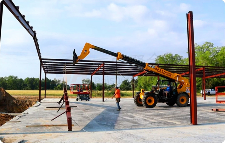 Grade Q345 Q235 Light Steel Main Frame Design Metal Prefabricated Warehouse Building