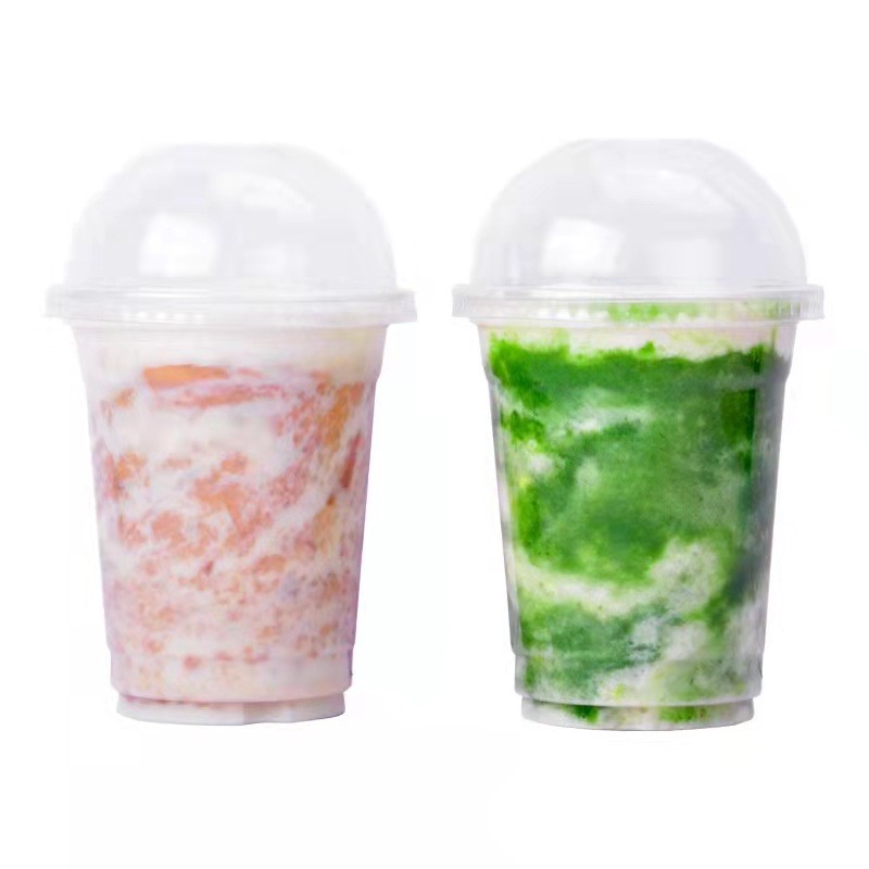 16oz Custom Disposable Plastic Cups With Dome Lids With Hole PP Odorless