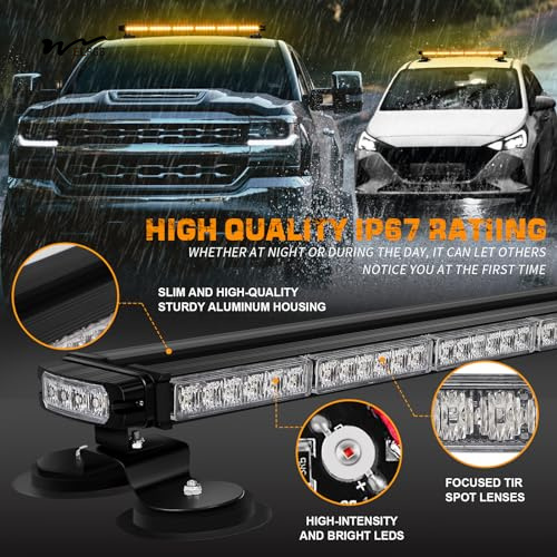 31 x 5.9 x 3.5 inches Double Side Emergency Warning Flashing Light for Magnetic Mount