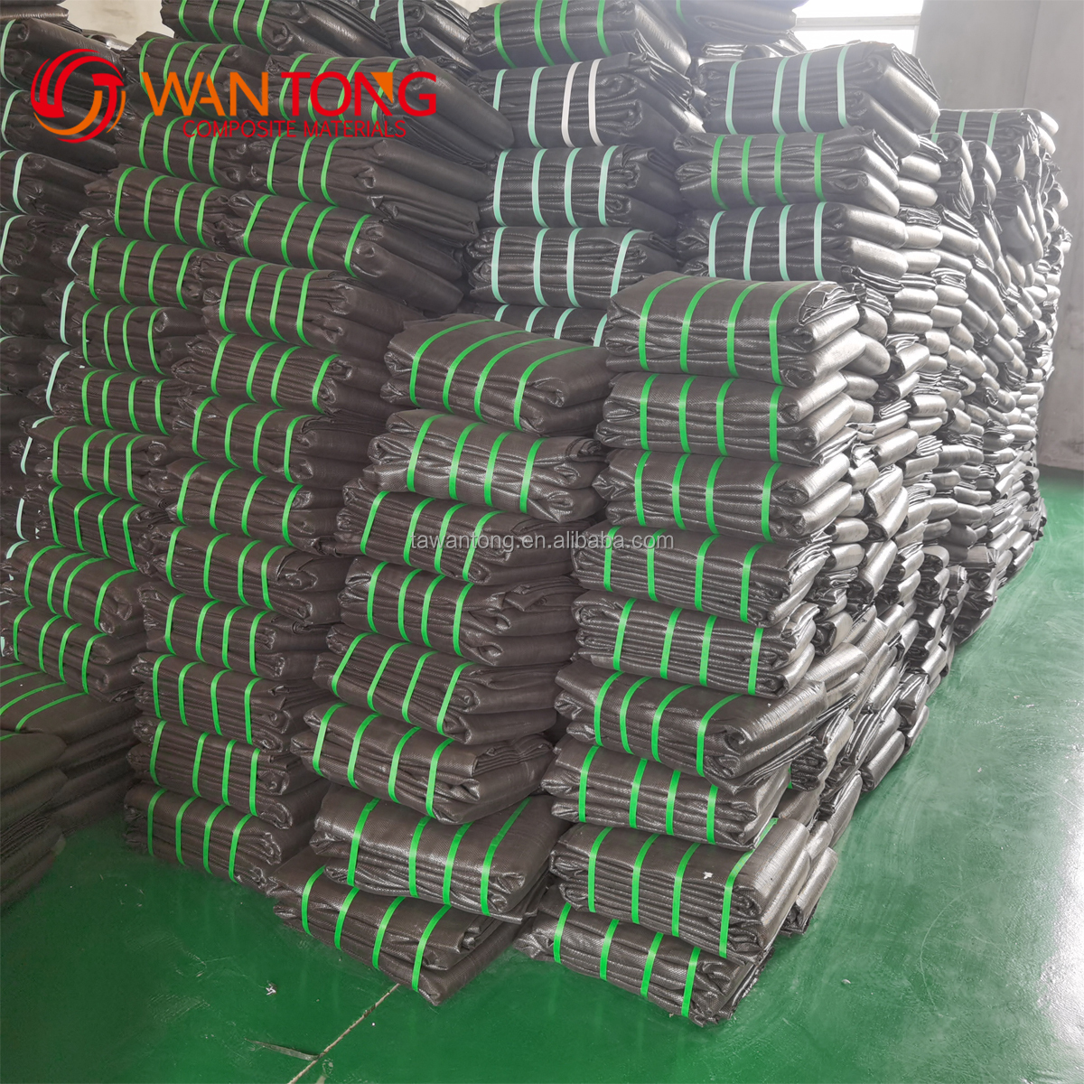 High Tensile Strength 5oz Black PP Woven Fabric Geotextile for Road Construction
