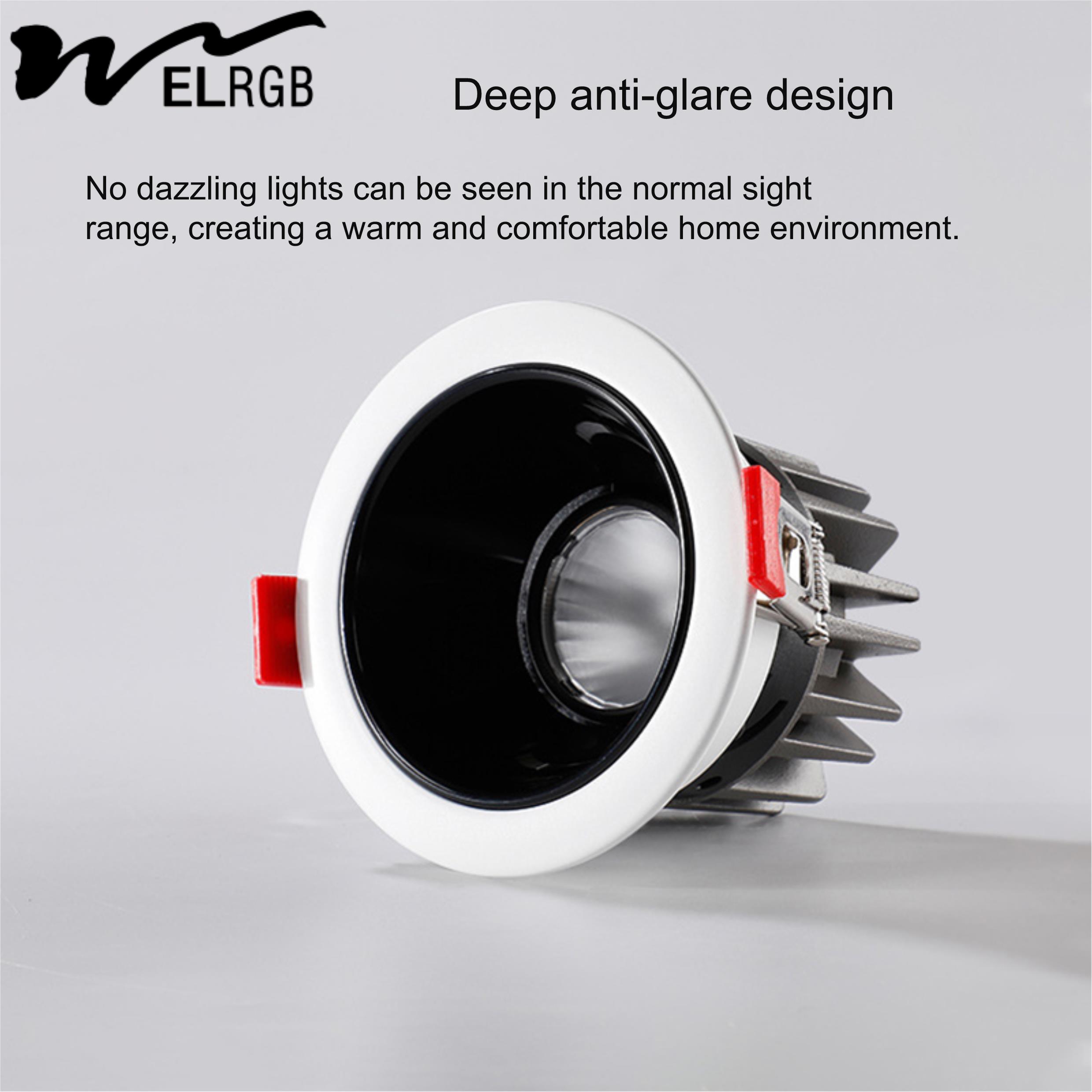 Intelligent Infinite Dimming Dual Color Embedded Spotlight for Living Room 6-20 Watts