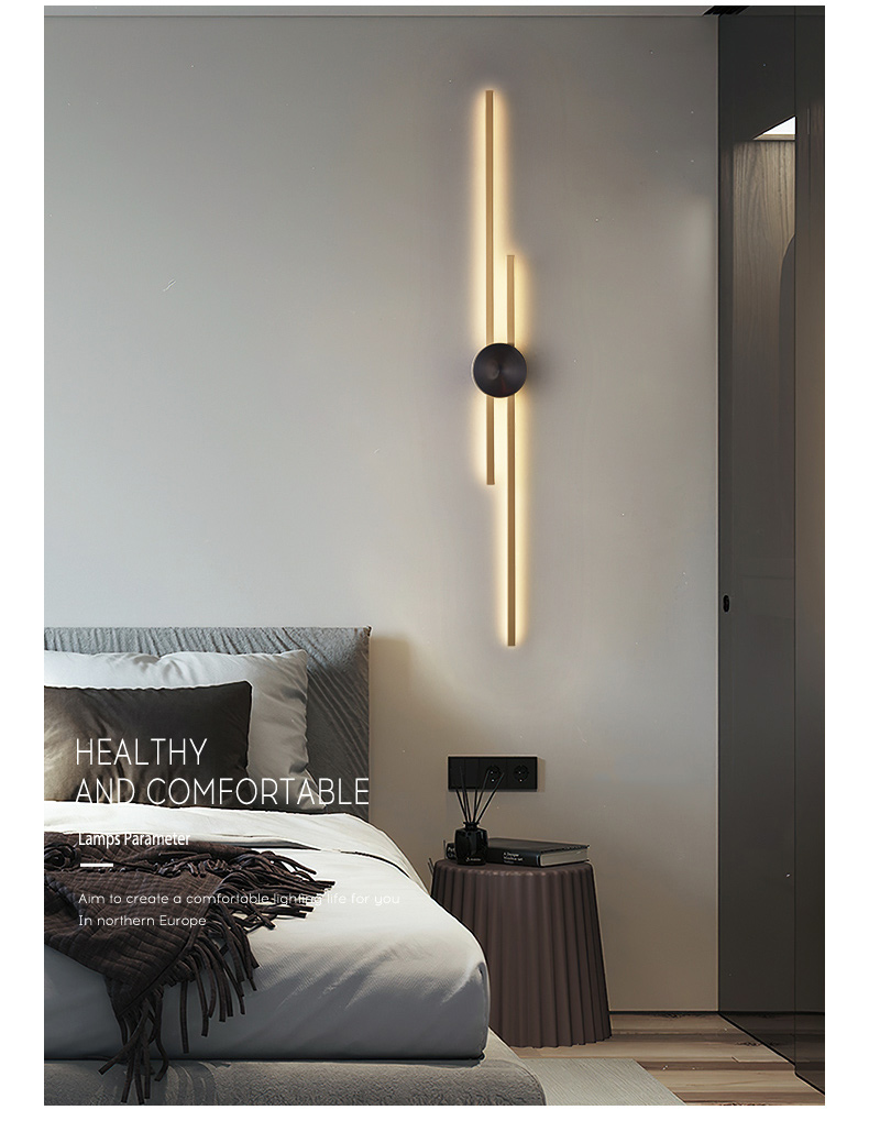 Luxury minimalist bedroom bedside long wall light creative living room TV background wall lamp(WH-OR-256)