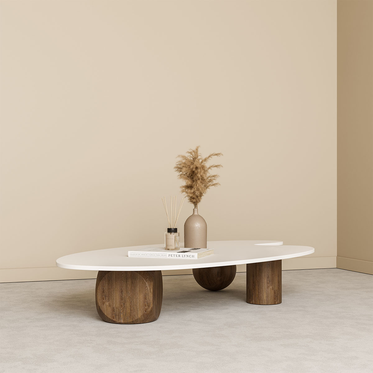 Minimalist White Marble Countertop Coffee Table For Hotel Lobby