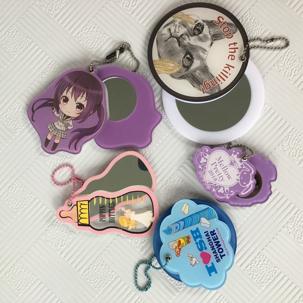 Custom design printed double sided epoxy acrylic keychain small mini resin charms for phone pendant
