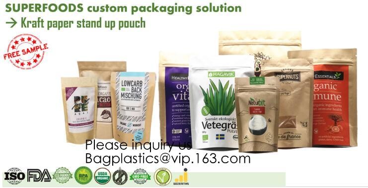 Polypropylene bags, Soup Pouches, Roll Stock, Aluminum Foil Bags, Stand up Pouches Flat bottom 8 side gusset food grade