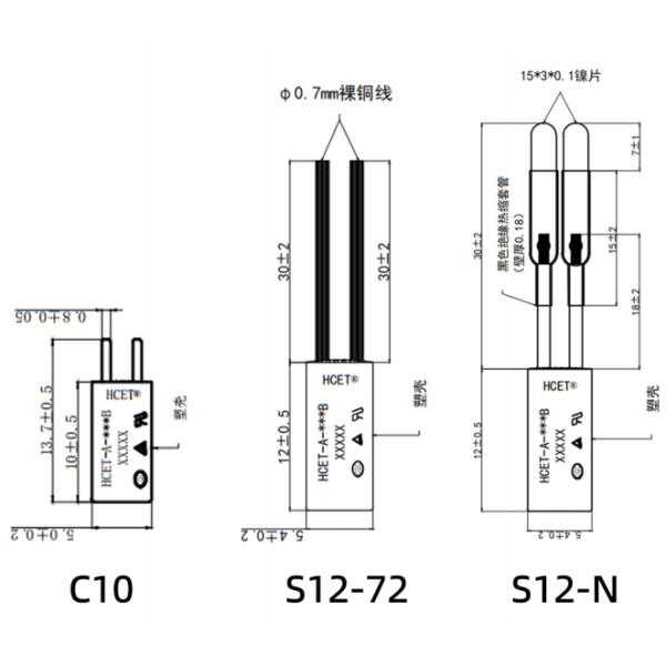 HCET Thermo Thermal Protector Switch Sensor UL CE Certified Overheating Protection Thermal Cutoff