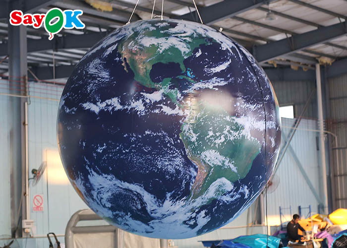 OEM PVC Inflatable Earth Globe For Advertising Blow Up Planet Ball