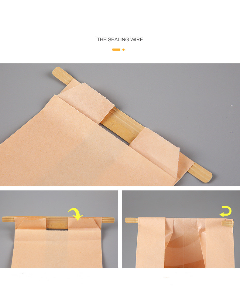 Quad Seal Kraft Paper Food Packaging Bags Biodegradable For Bread Embossed