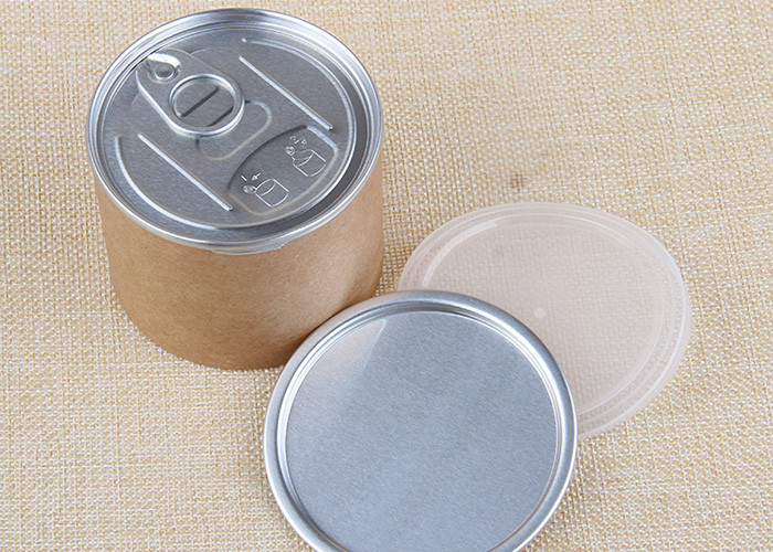 Composite Aluminium Easy Open Paper Tube Packaging With PE Plastic Cap / Kraft Paper