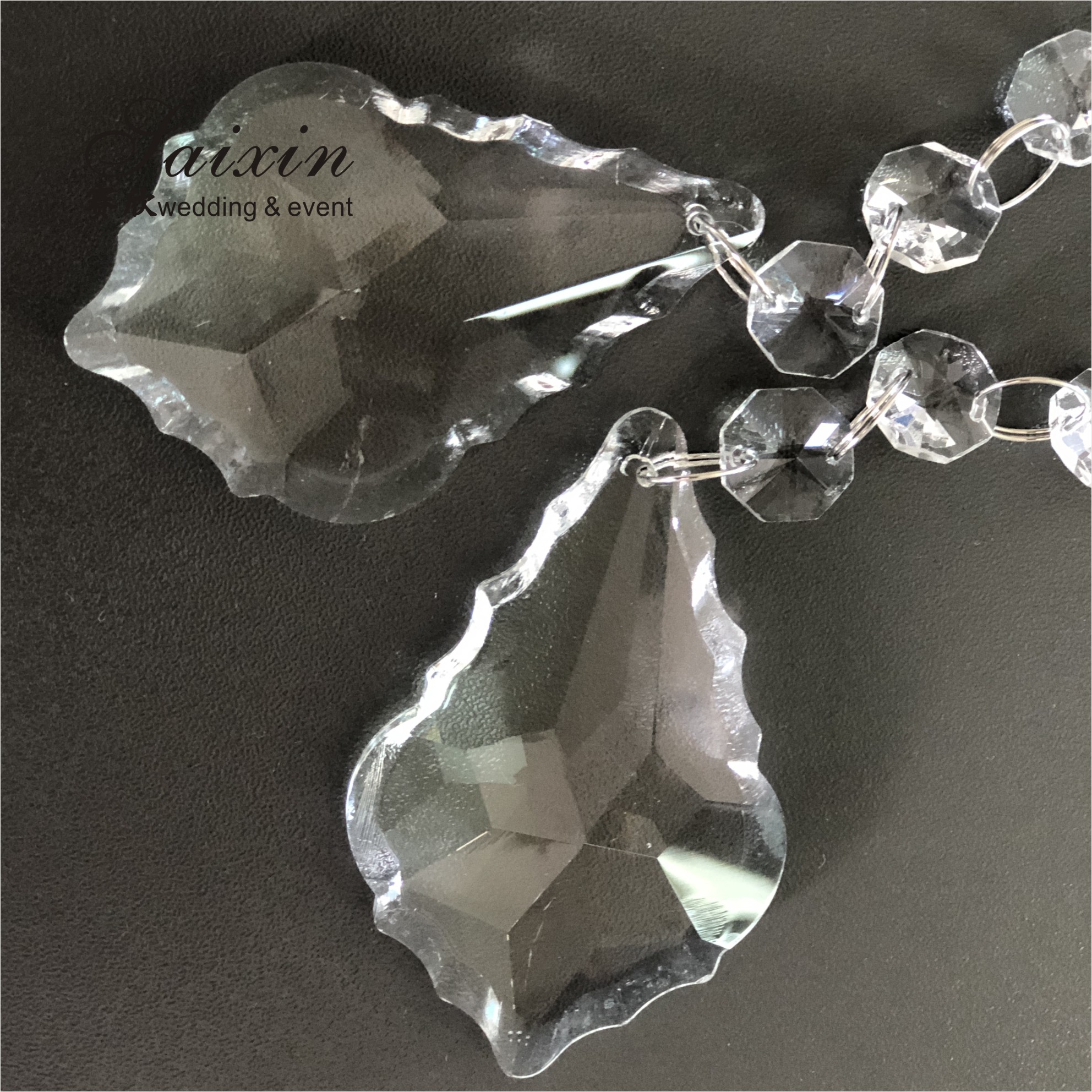 Clear K9 Crystal Chandelier Prism Lamp Octagon Bead Chain Christmas Wedding Pendant