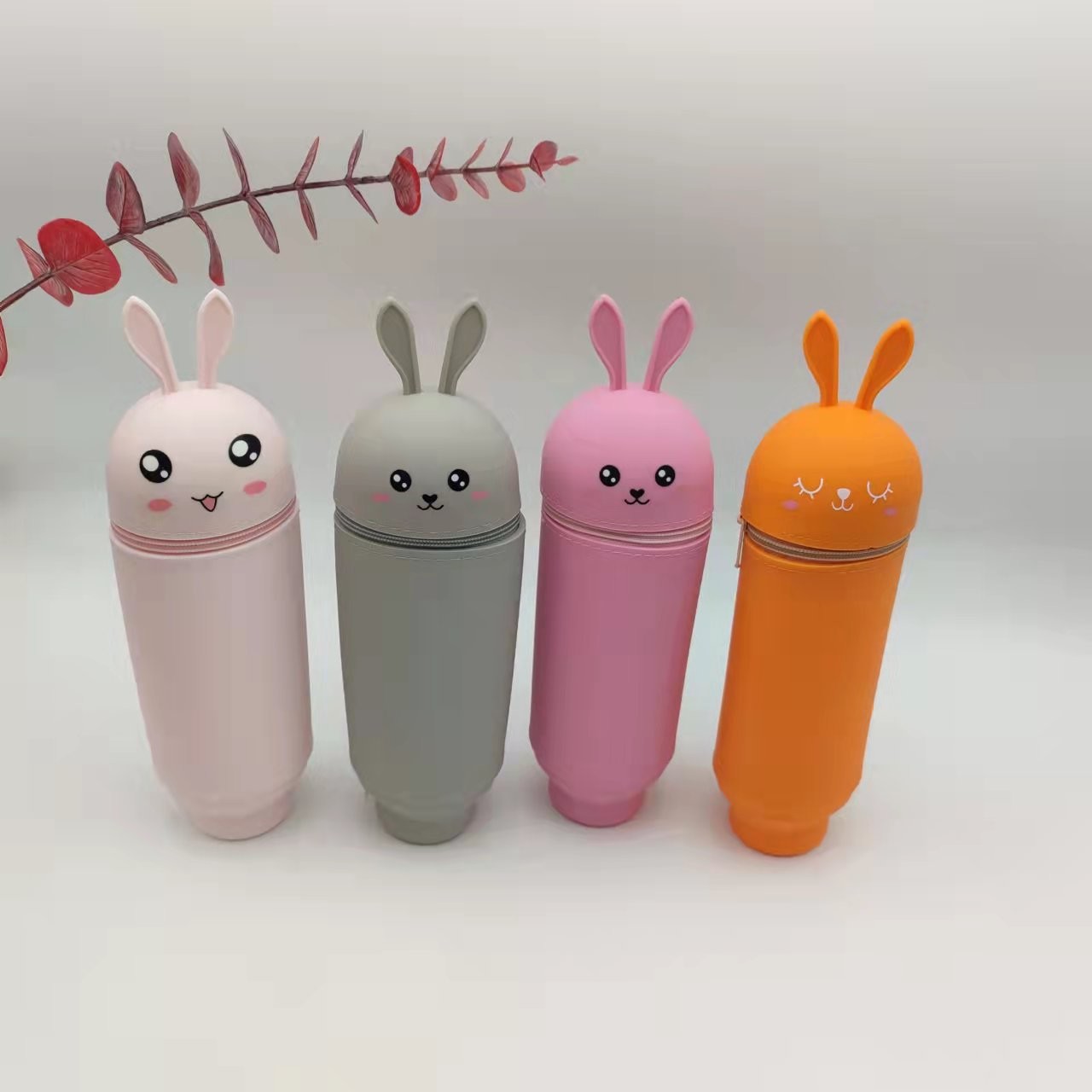 Pencil Case Silicone Pencil Box Pen Bag Holder For Desk Stand Up Pen Case Pencil Box Students Silicone StorageMakeup Bag