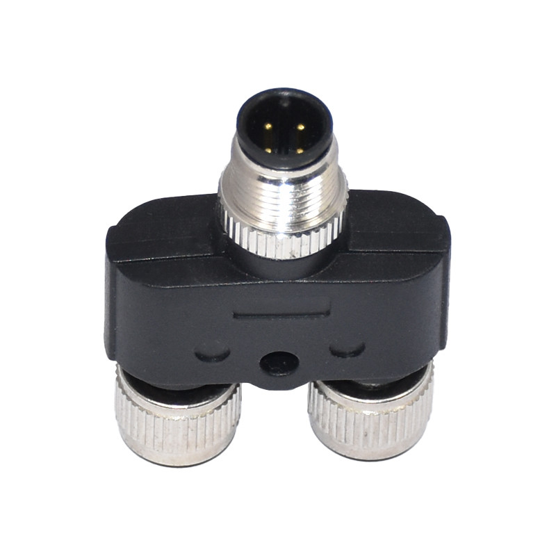 Waterproof IP67 Y Type Splitter M12 Adapter Connector For 2 Female To 1 Male