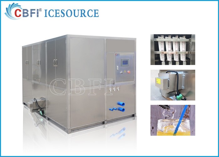 5 tons Commercial Ice Maker Machine / Ice Cube Equipment With 500 Kg Ice Storage Bin Capacity