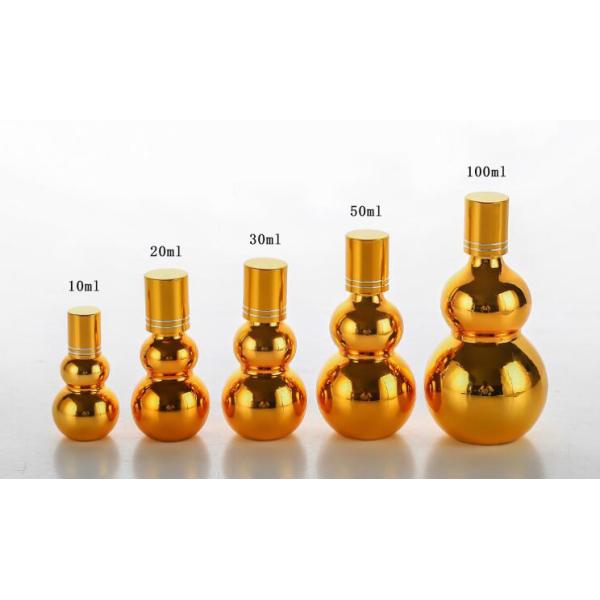 Customizable Premium 10ml/50ml/100ml Amber Glass Perfume Oil Roll On Bottles With Golden Mirror Finish Dual Golden Caps & Thickened Base