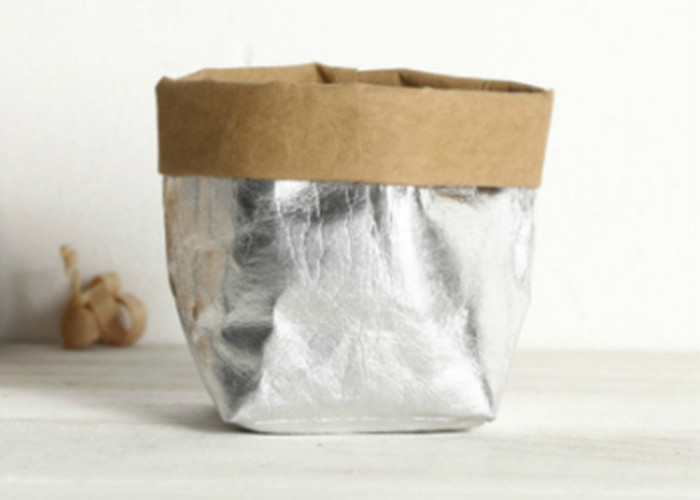 2018 Wholesale Metallic Washable Kraft Paper Storage Bag for Fruit Vegetable Food Bread Flower