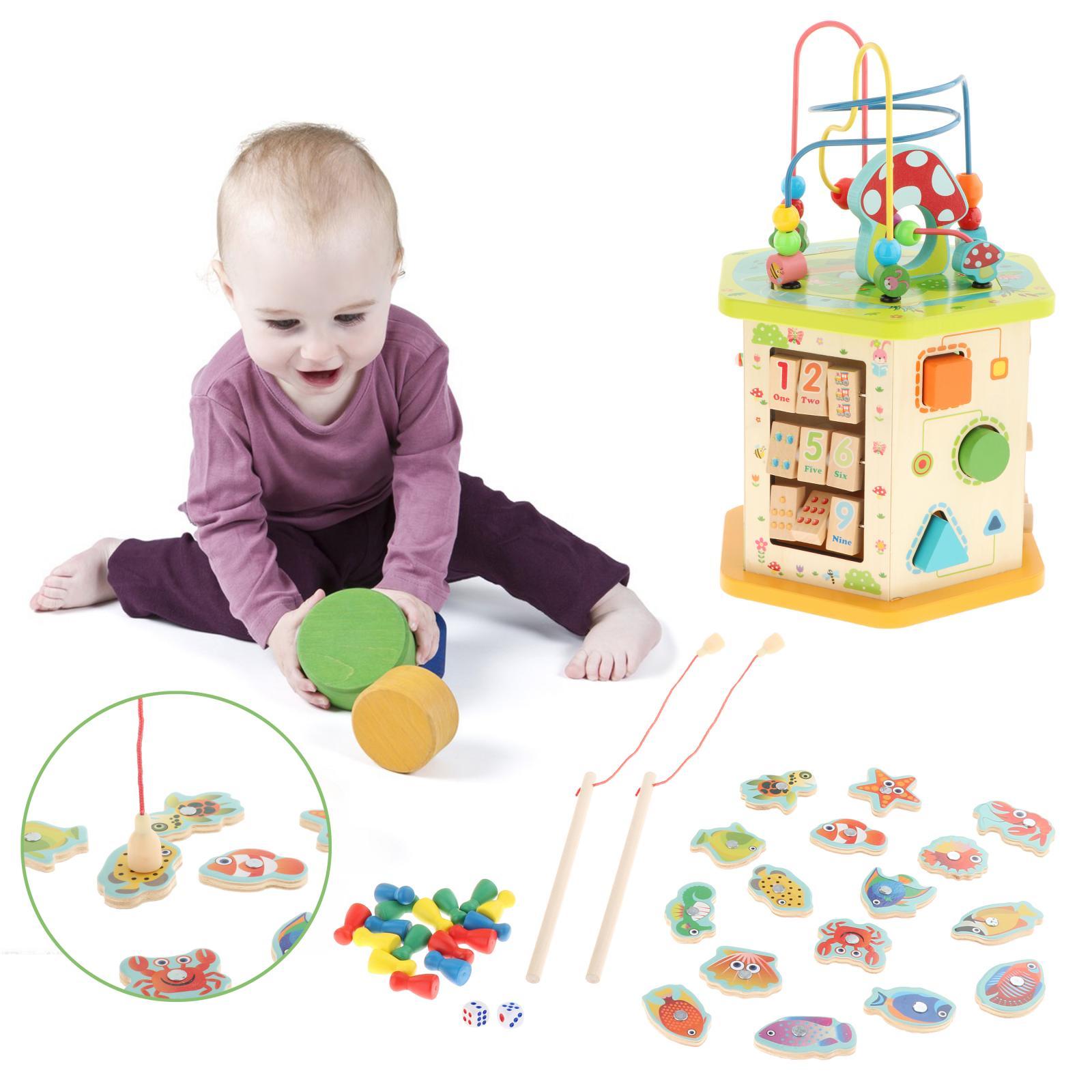 Large Activity Cube Toys, Montessori Matching Stacking Pentatonic Piano Letter Learning for New Year Kids Baby Infant Boys Girls