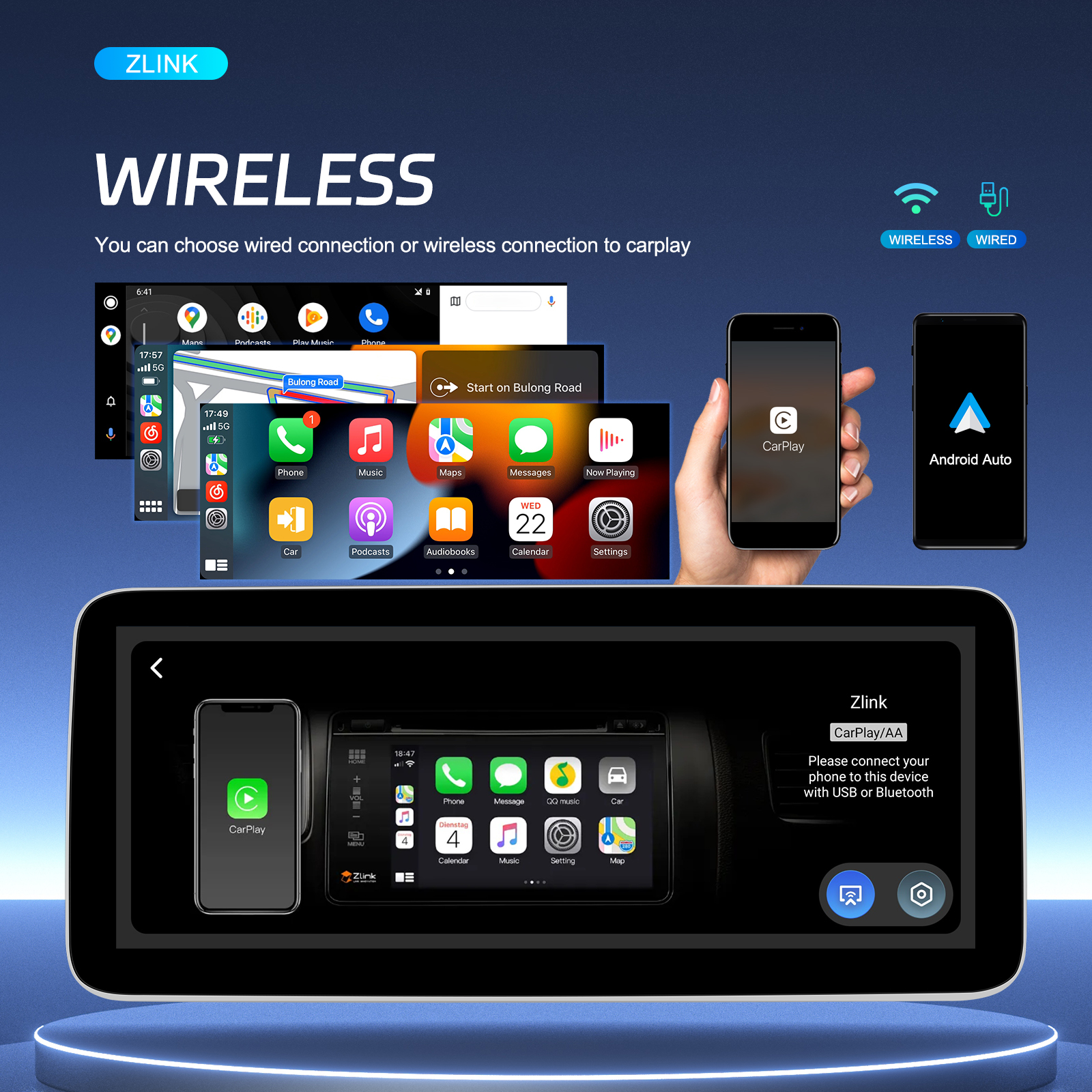 12.3 inch Dsp Carplay Radio w204 Android Screen Car Touch Screen Car Stereo Auto Gps Navigation System