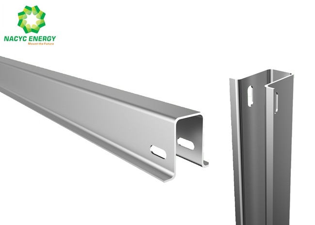 PV Anodized Aluminum Solar Panel Mounting System Roll Ground
