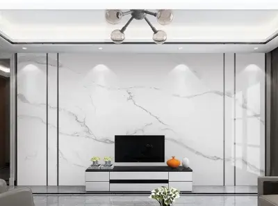 Multicoloured Marble Sheet for Flooring Shower Walls and Countertops Easy Cleaning