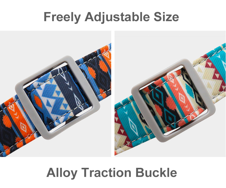 Beautiful Pattern Adjustable Nylon Collar Customized Color Pet Dog Accessories
