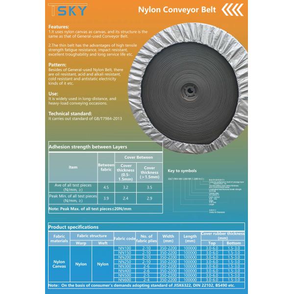 NN100 Nylon Rubber Conveyor Belt