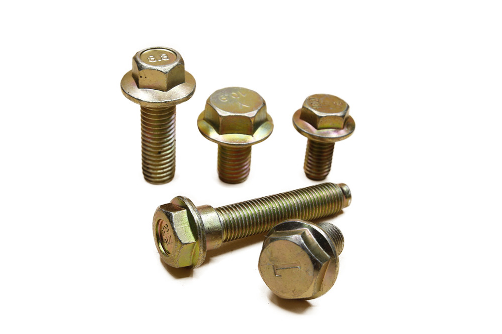 Carbon steel Zinc Yellow Plated Metric Din 6921 DIN 6923 Serrated Hex Flange Bolt and Nuts