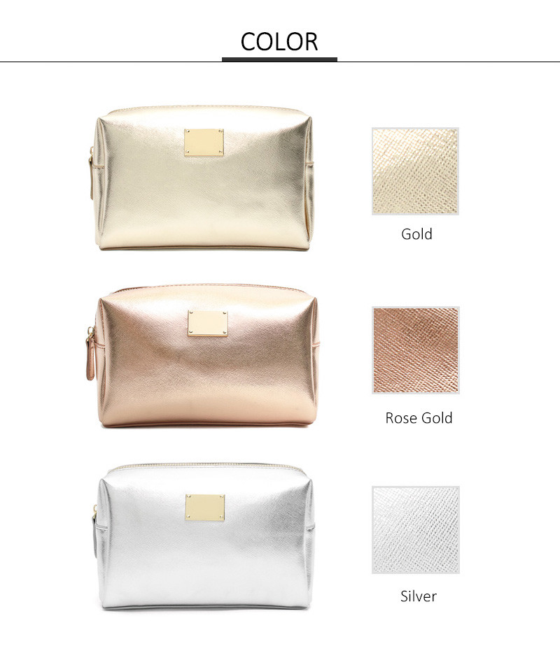 Luxury Beautiful Small Cross Stripe Leather PU Makeup Bag
