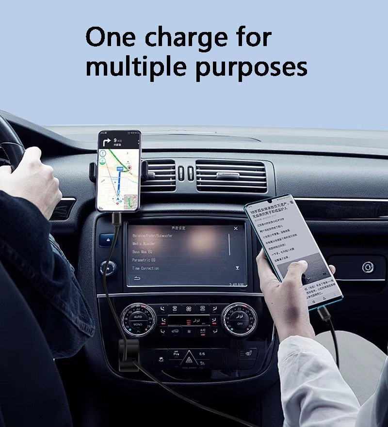 4in1 Fast Charging Car Charger Adapter 69w Max Type C Usb For Phone