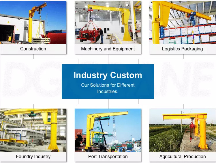 Warehouse Electric Pillar Mounted Jib Crane A3-A5 Work Duty