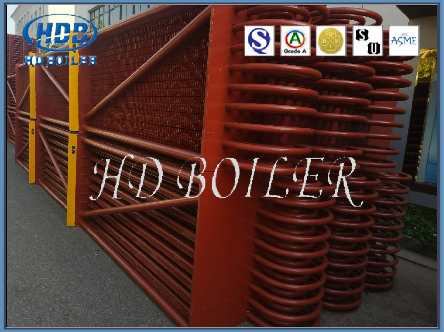 Boiler Economizer with Fin Tubes , Steel Economizer For Boilers of Natural Circulation