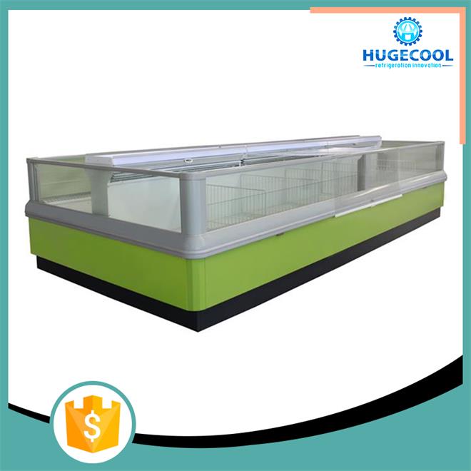 Commercial Supermarket Island Freezer , Island Display Fridge CE Certificated