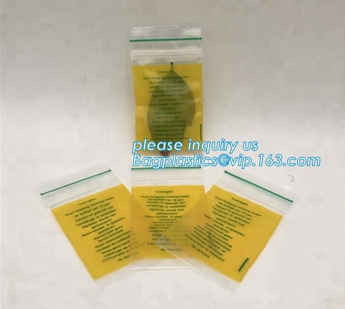 Factory custom color small red / pink / green / yellow / blue resealable K bag decorations, bagplastics, bageas