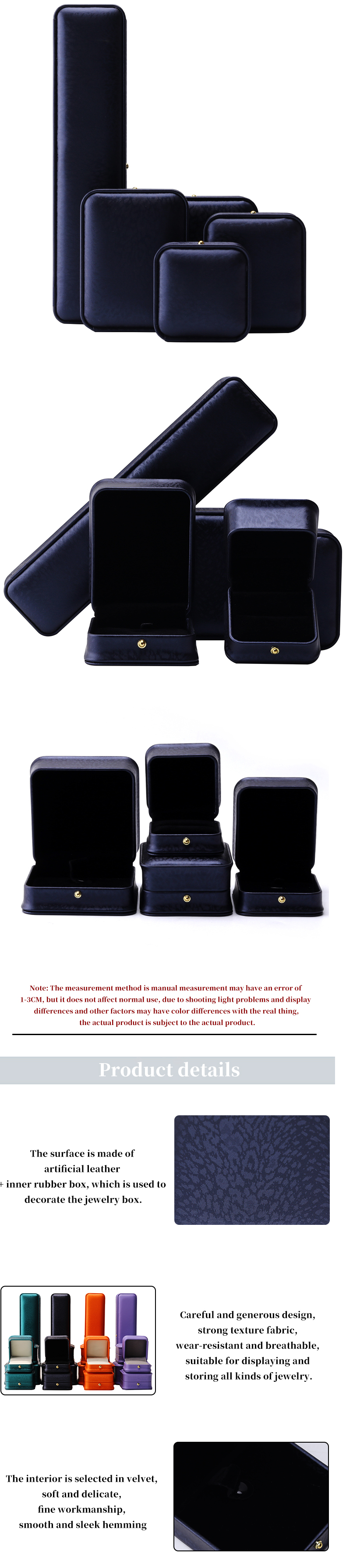 Dark Purple Round-Corner PU Leather Jewelry Box Packaging for Luxury Storage