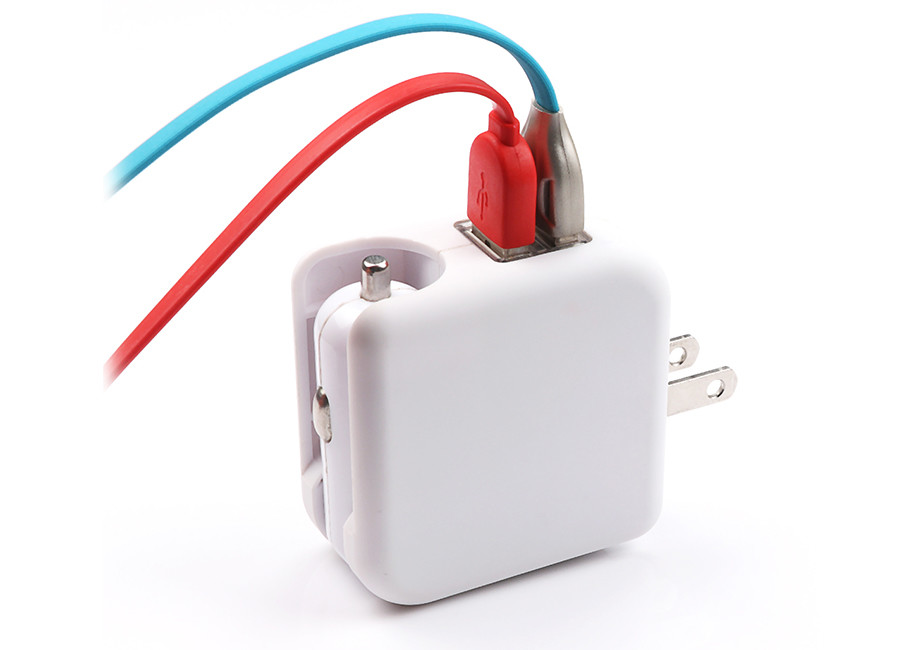 Custom Max 2.1A Universal Power Plug Adapter With Car Charger 58*58*30MM
