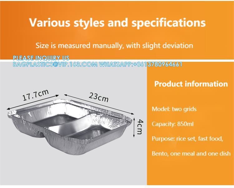 3 Compartment Aluminium Foil Food Container With Clear Dome Lid Custom Alu Foil Containers Disposable Tableware