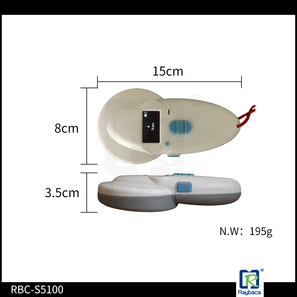 Low Frequency Handheld Rfid Reader White Eid Tag Reader For Animal Microchip And Ear Tags