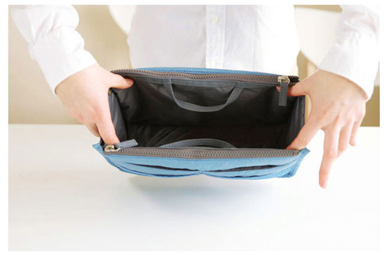 Polyester 22cm Length Cosmetic Bag Insert Purse Organizer